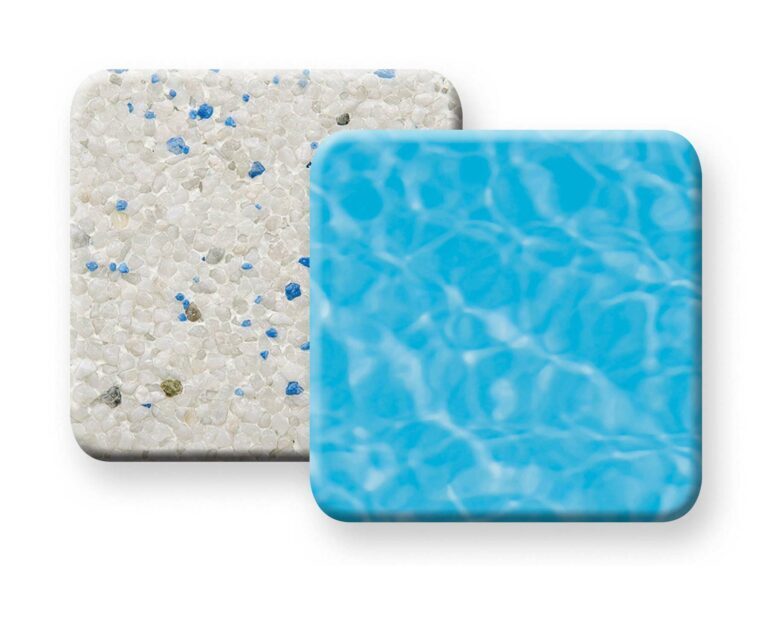 photo of PebbleTec Sky Blue Pool Finish Samples