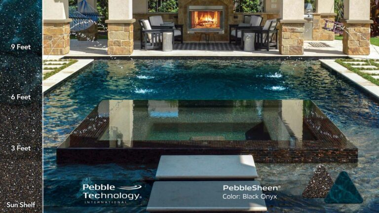 Photo Collage of Pebble Sheen Black Onyx Pool Finish