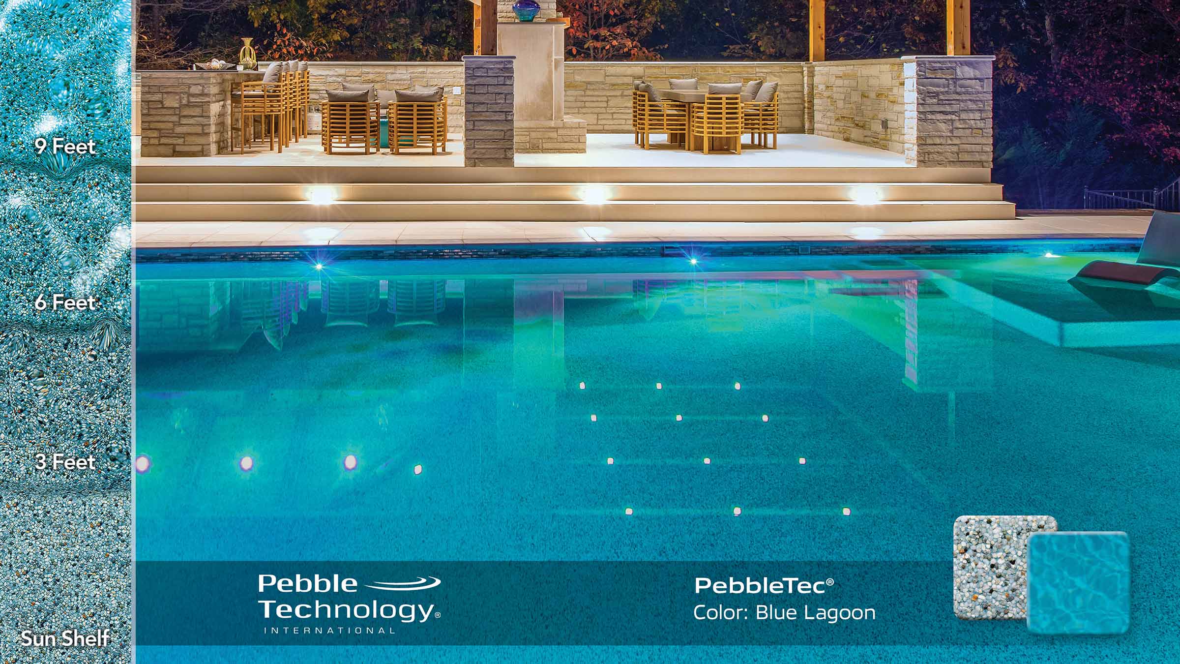 photo of PebbleTec Blue Lagoon Pool Finish Collage