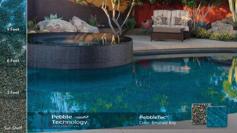 photo of PebbleTec Emerald Bay Pool Finish Collage