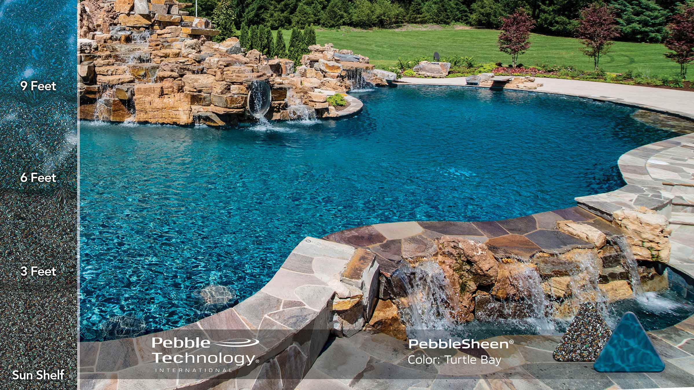Photo Collage of Pebble Sheen Turtle Bay Pool Finish
