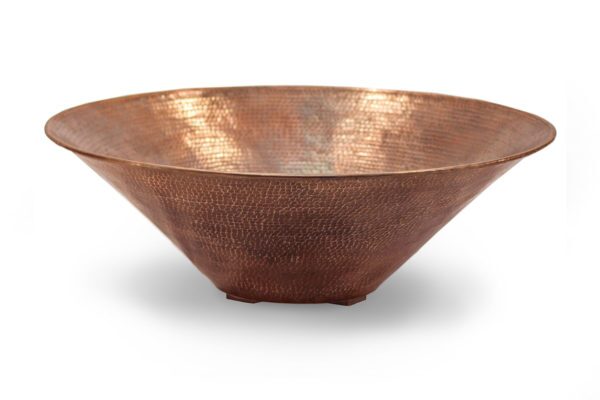 Hammered Copper Cone Planter Bowl