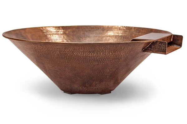 Hammered Copper Cone Planter & Water Bowl