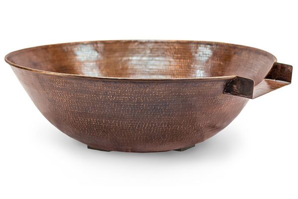 Hammered Copper Round Water Bowl