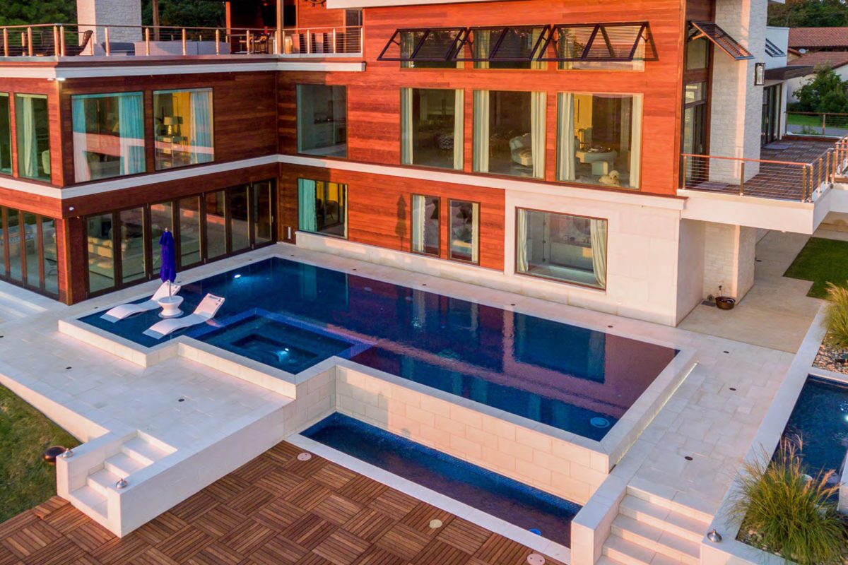 photo of a backyard pool design in PebbleTec PebbleBrilliance Clearwater Pool Finish submitted for World's Greatest Pools 2019