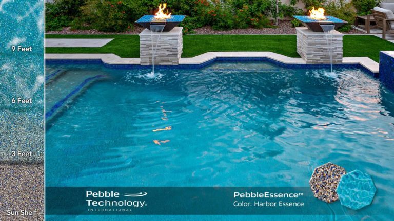 Photo Collage of Pebble Essence Harbor Essence Pool Finish
