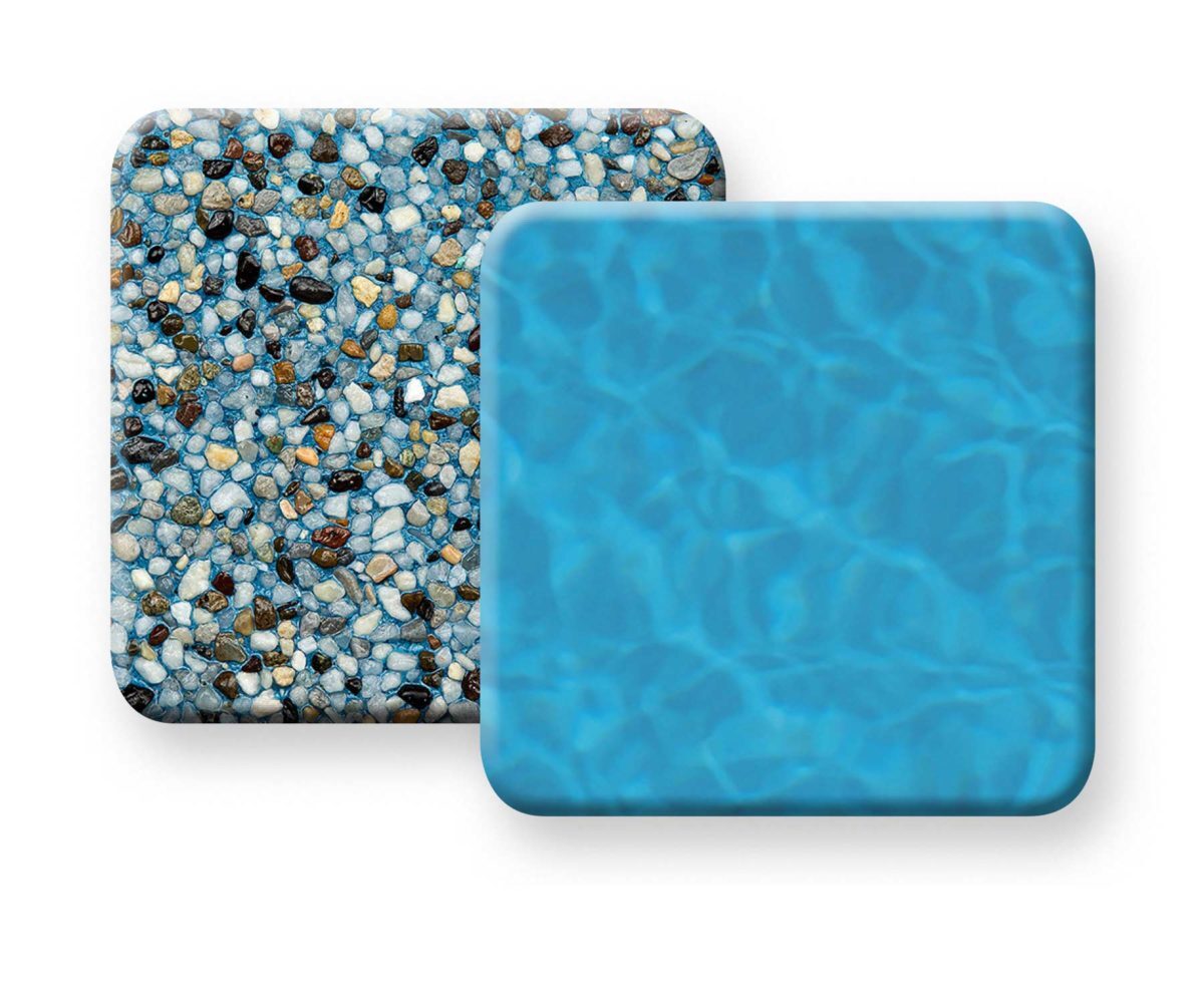 photo of PebbleTec Blue Wave Pool Finish Samples