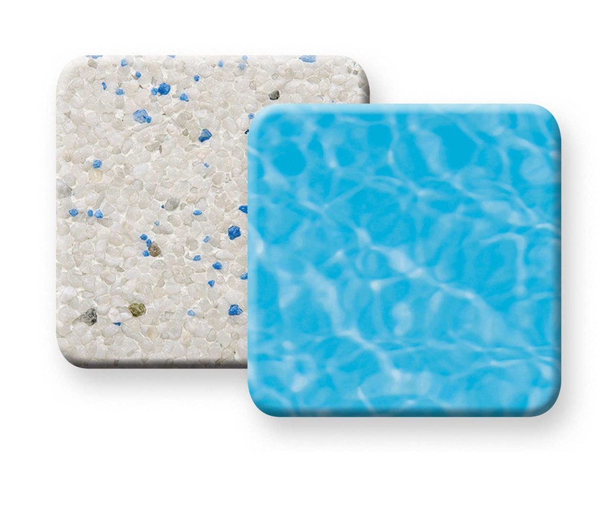 photo of PebbleTec Sky Blue Pool Finish Samples