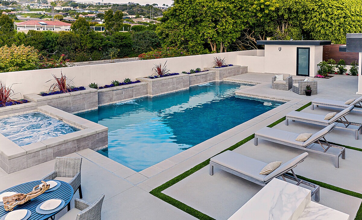 Swimming Pool Photo of Pebble Sheen Blue Surf Finish