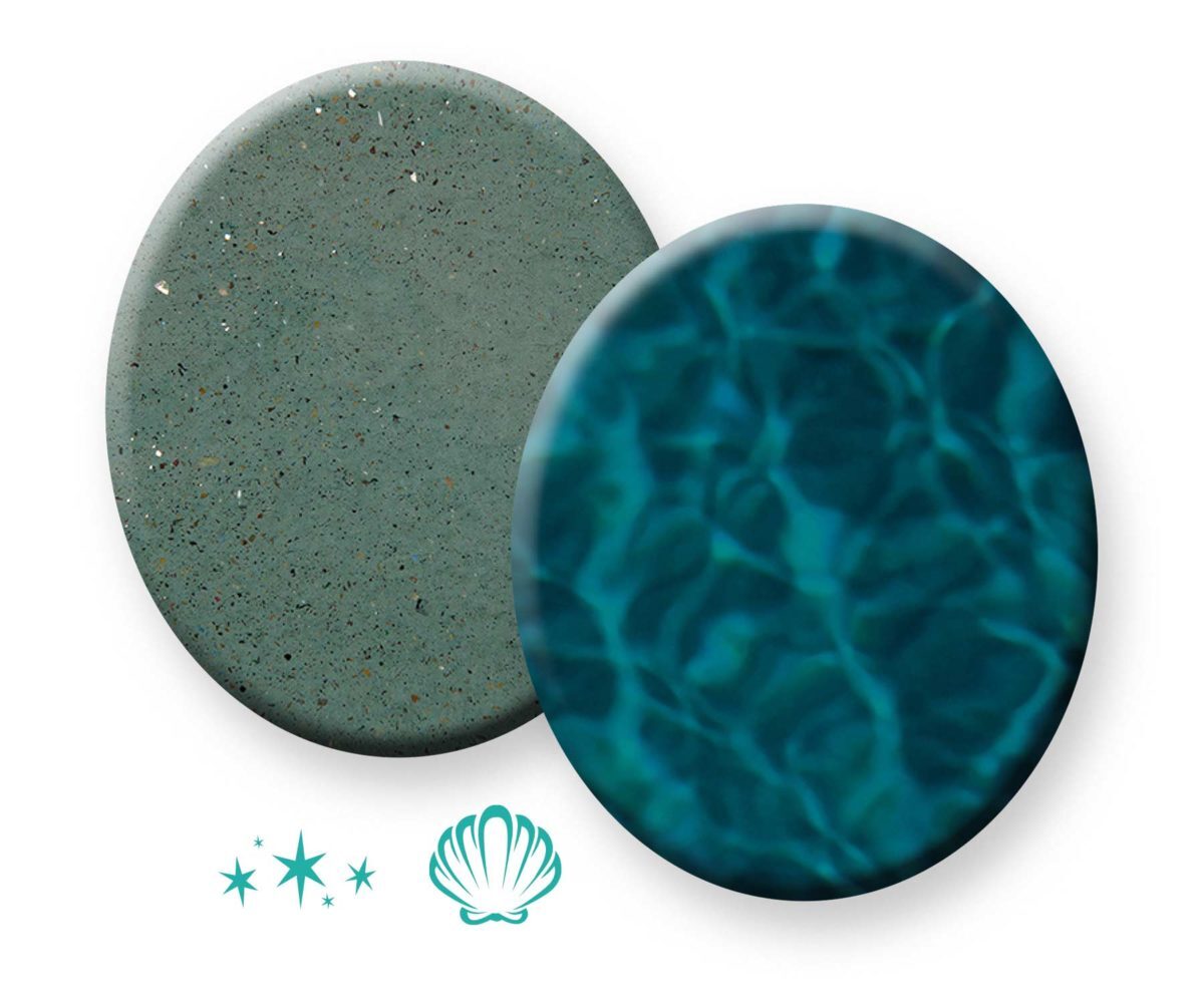 Pebble Fina emerald galaxy finish sample