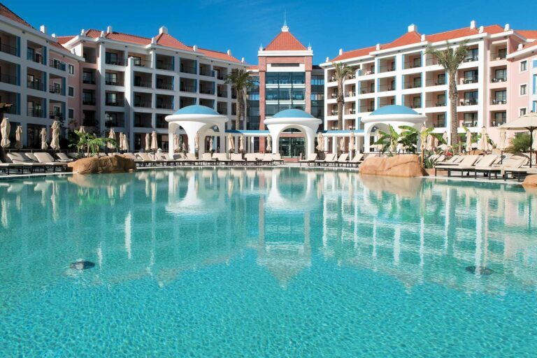 photo of a resort pool in PebbleTec White Pearl Pool Finish at Hilton Cascade in Portugal