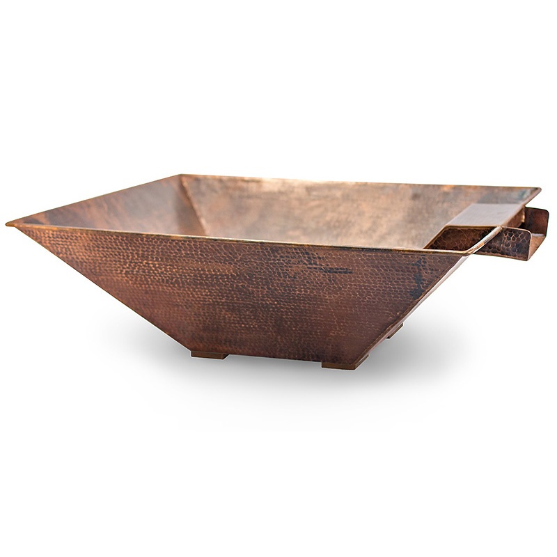 Square Copper Fire & Water Bowl
