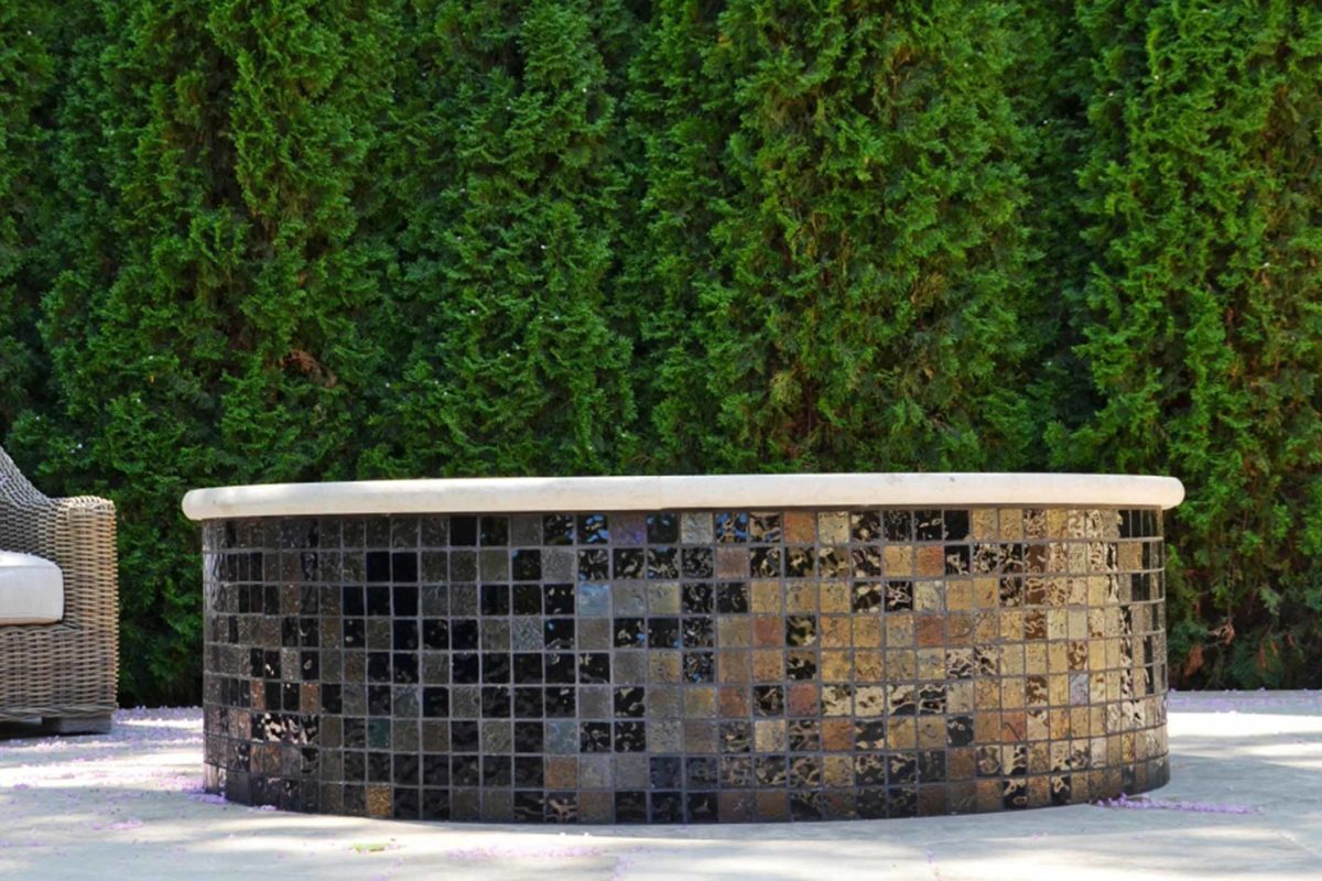 Fire Pit Photo of Lightstreams Obsidian Tile