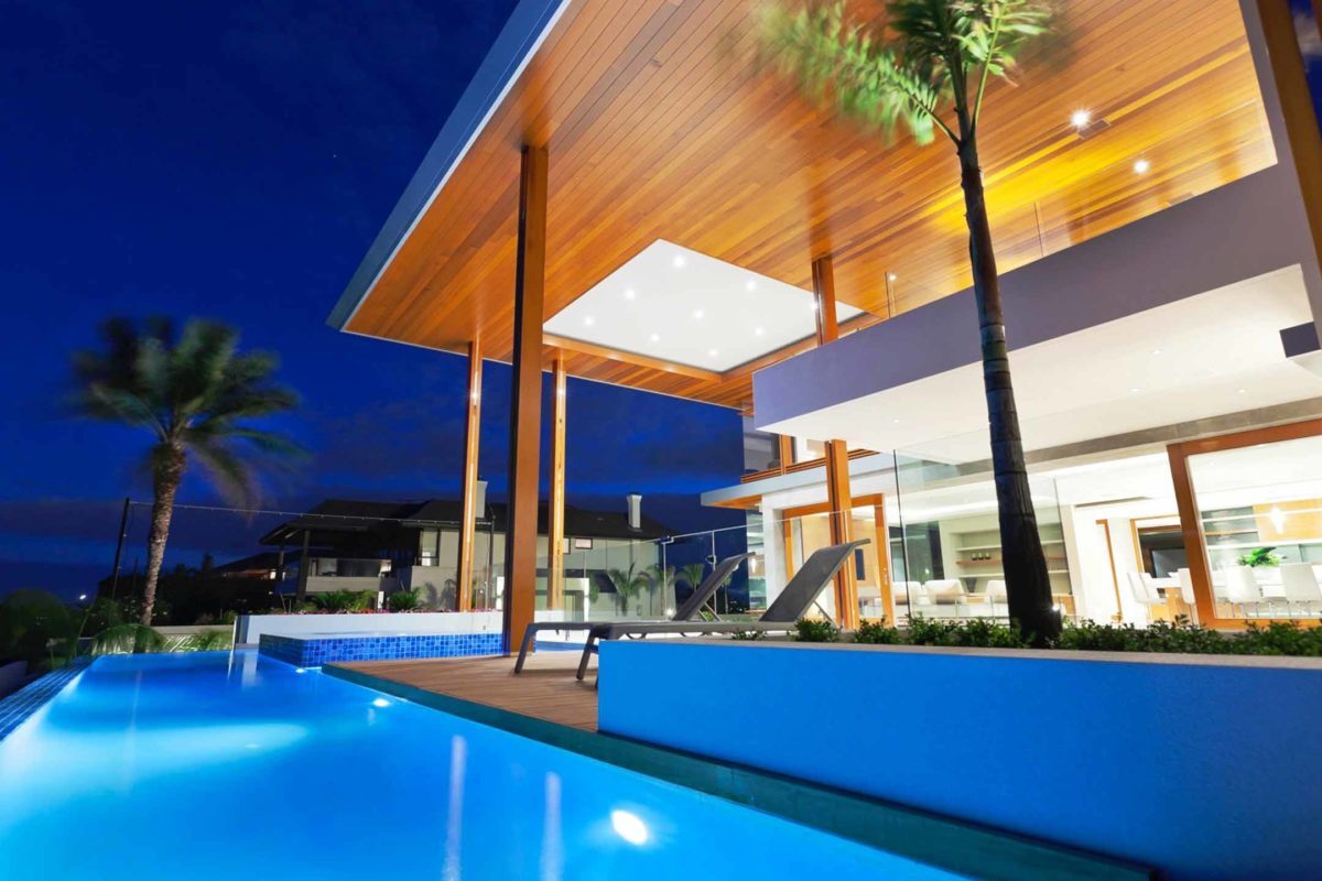 photo of modern pool with Lightstreams Steel Blue