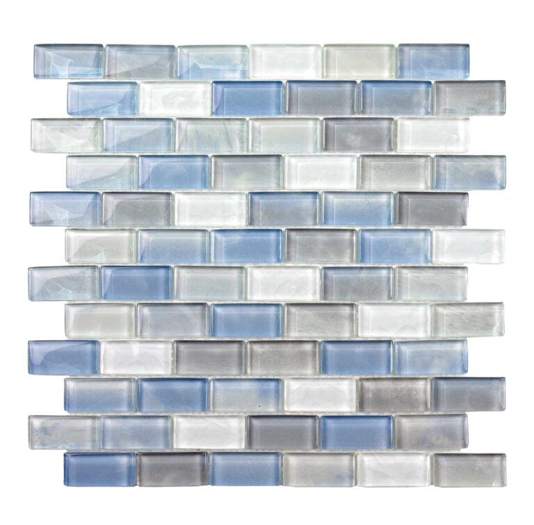image of 2 inch pebbletec glass tile in white & tan color White Sand